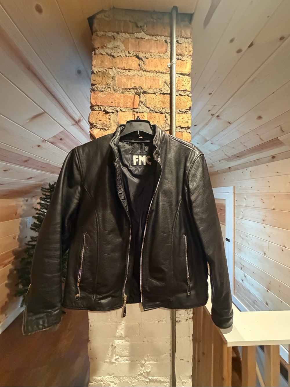 FMC Black Leather Men's Jacket M